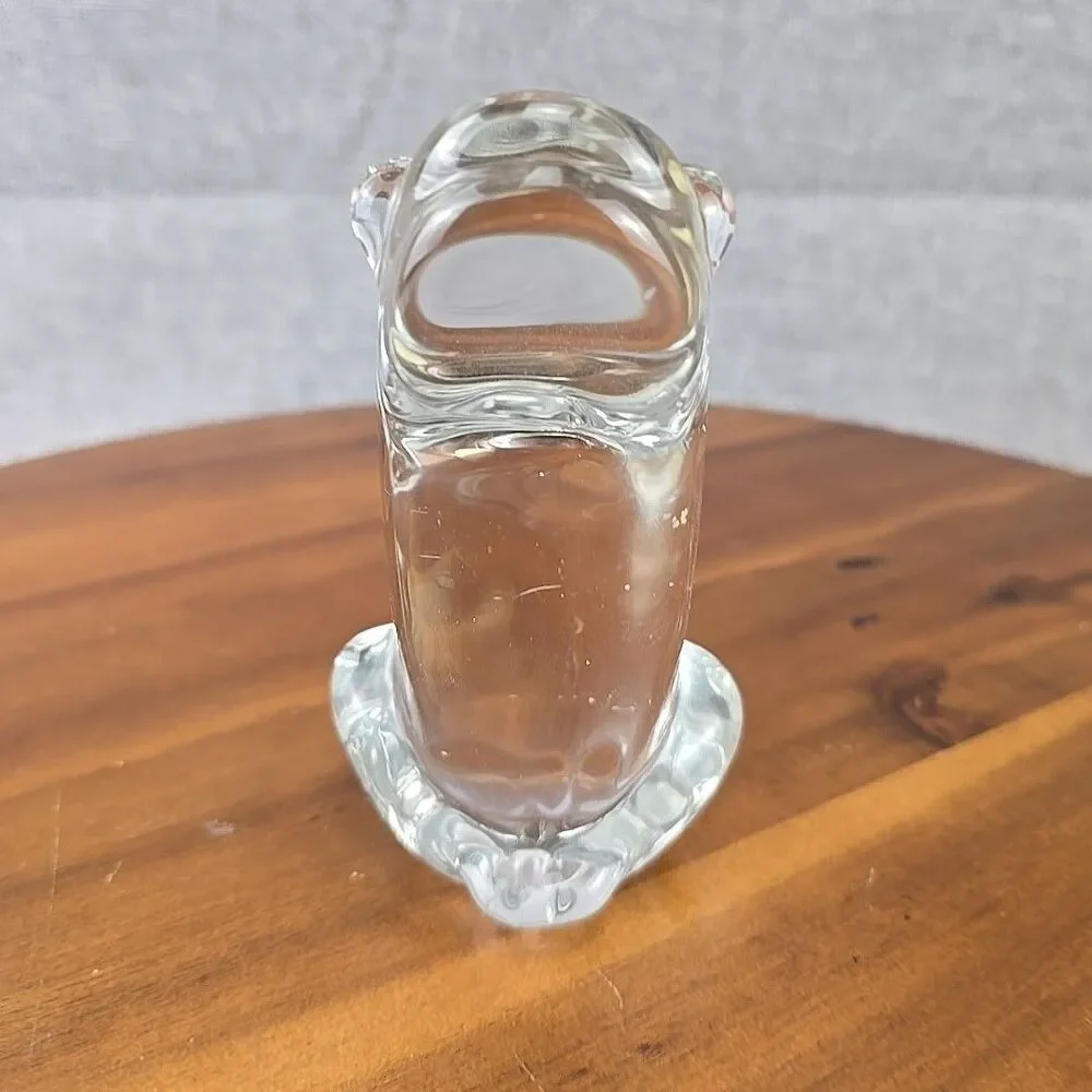 Vintage FM Ronneby Konstglas Sweden‎ MCM Art Clear Glass Frog Paperweight 4.5”